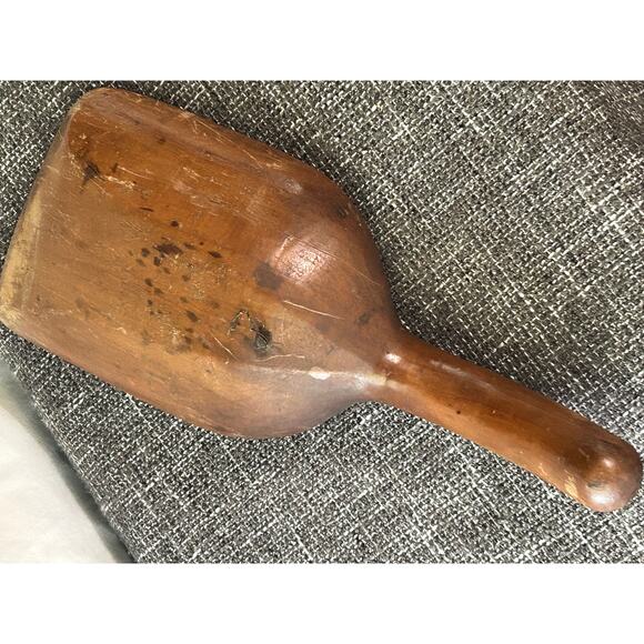 Antique-100+ years Old-Short Flour Grain Bin Wooden Shovel-Farmhouse 12" x 5" - Picture 5 of 6